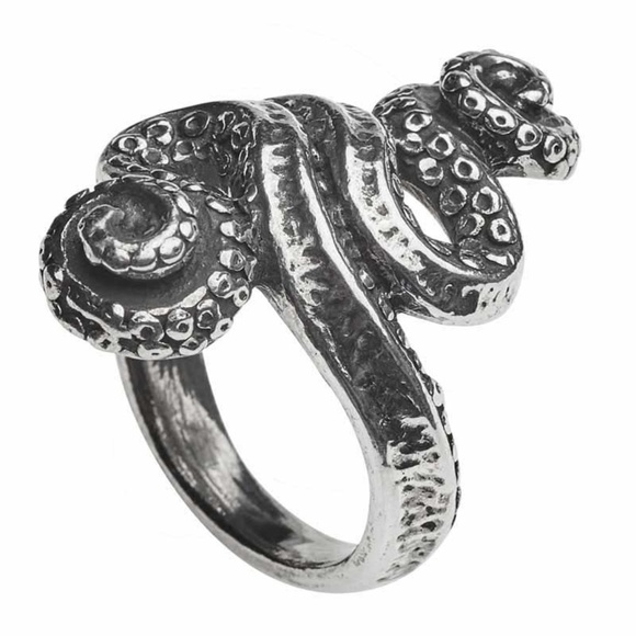 Alchemy Gothic Kraken Octopus Tentacles Fine English Pewter Ring 4 Sizes NWT - Picture 2 of 11